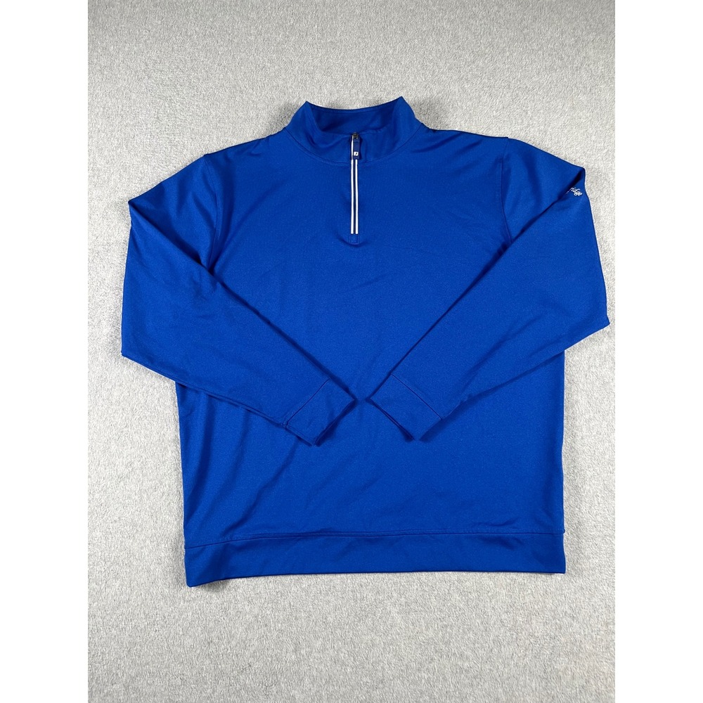 FootJoy Mens Royal Blue 1/4 Zip Golf Pullover Southbridge Savannah Size L